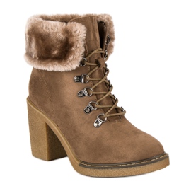 Seastar Bottines à lacets avec fourrure brun 1