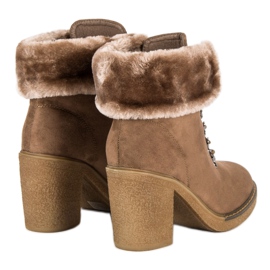 Seastar Bottines à lacets avec fourrure brun 3