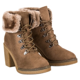 Seastar Bottines à lacets avec fourrure brun 4