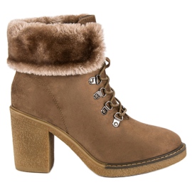 Seastar Bottines à lacets avec fourrure brun 6
