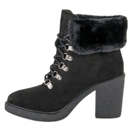 Seastar Bottines à lacets avec fourrure le noir 4