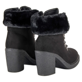 Seastar Bottines à lacets avec fourrure le noir 5