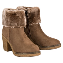 Seastar Bottines en daim avec fourrure le noir brun 4
