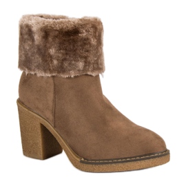 Seastar Bottines en daim avec fourrure le noir brun 1