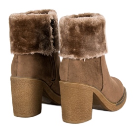 Seastar Bottines en daim avec fourrure le noir brun 3