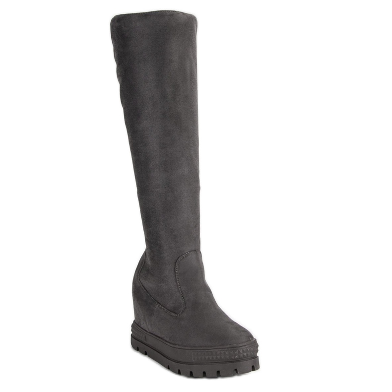 Seastar Bottes compensées en daim gris 1