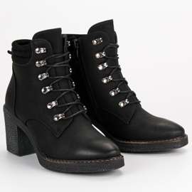Seastar Bottines à lacets à talon le noir 2