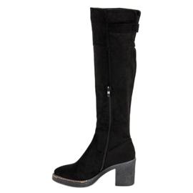 Seastar Bottes en daim sur le poteau le noir 7