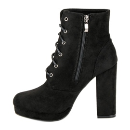 Small Swan Bottines à lacets sur un poteau le noir 3