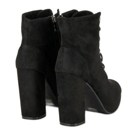 Small Swan Bottines à lacets sur un poteau le noir 4