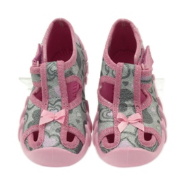 Befado 190P084 chaussons fil brillant gris rose 4