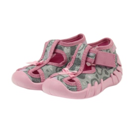 Befado 190P084 chaussons fil brillant gris rose 3