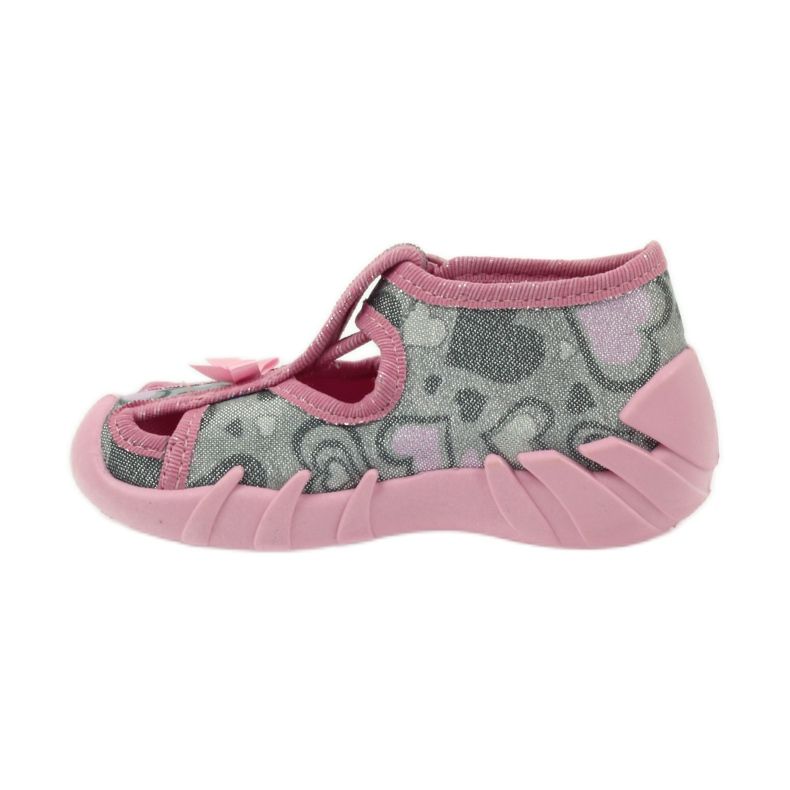 Befado 190P084 chaussons fil brillant gris rose 2