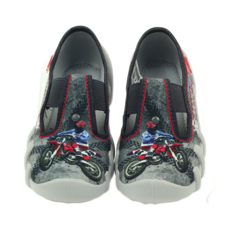 Befado chaussures pour enfants pantoufles 290x166 gris rouge 4