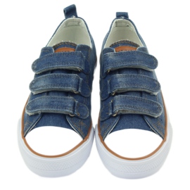 American Club Baskets dk en denim avec velcro bleu 4 American Club Baskets dk en denim avec velcro bleu 4