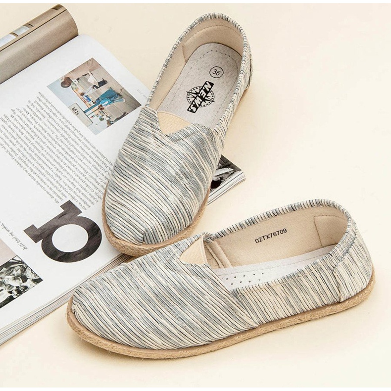 Espadrilles côtelées gris 2