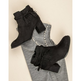 Bottines à talons en daim le noir 7