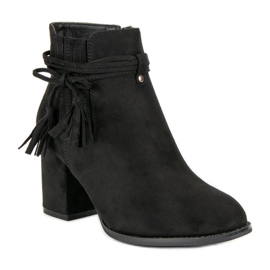 Bottines à talons en daim le noir 2