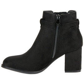Bottines à talons en daim le noir 3
