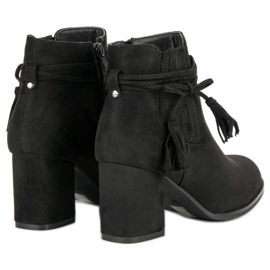 Bottines à talons en daim le noir 4