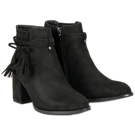 Bottines à talons en daim le noir 5
