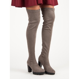 Vinceza Cuissardes en daim gris 3