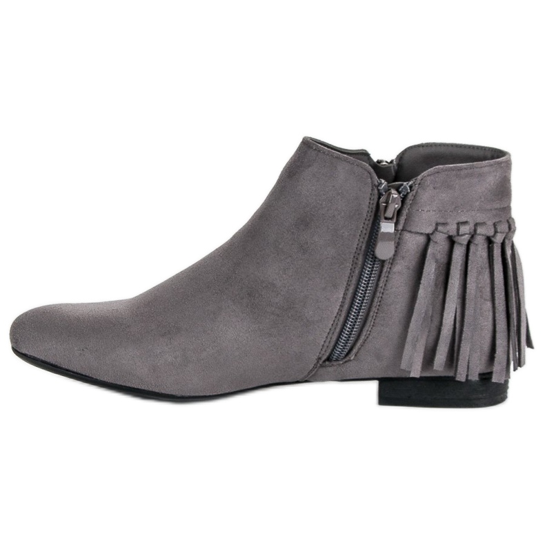 Vinceza Bottes en daim gris 1