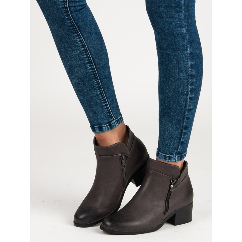 Vinceza Bottes grises avec une fermeture éclair noir 1