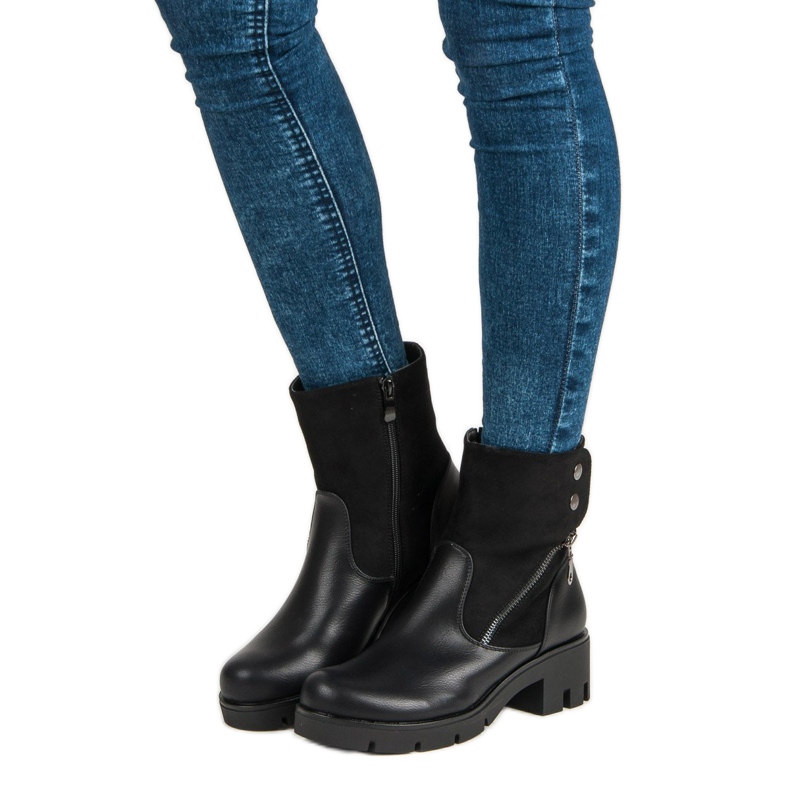 Filippo Bottes confortables avec protecteur le noir 1