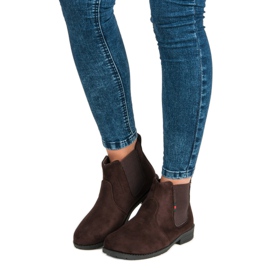 Lady Fashion Bottines à enfiler en daim brun 6