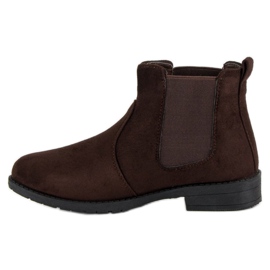 Lady Fashion Bottines à enfiler en daim brun 3