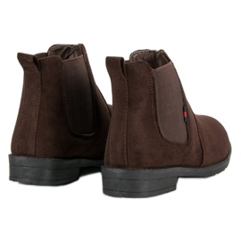 Lady Fashion Bottines à enfiler en daim brun 4