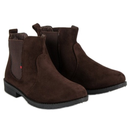 Lady Fashion Bottines à enfiler en daim brun 5