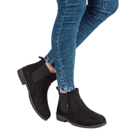 Lady Fashion Bottines à enfiler en daim le noir 2