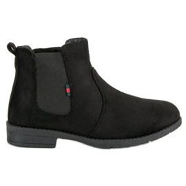 Lady Fashion Bottines à enfiler en daim le noir 3