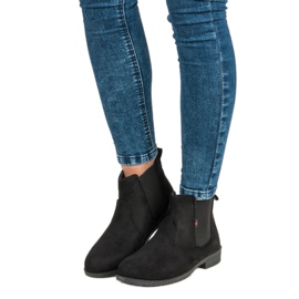 Lady Fashion Bottines à enfiler en daim le noir 1