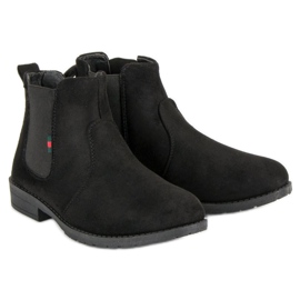 Lady Fashion Bottines à enfiler en daim le noir 7