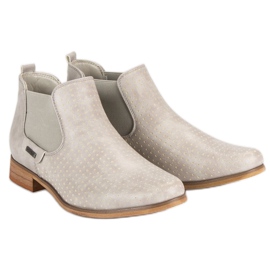 Filippo Bottines beiges ajourées gris 5
