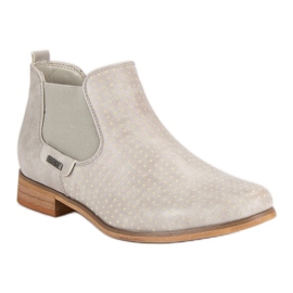 Filippo Bottines beiges ajourées gris 2