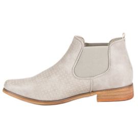 Filippo Bottines beiges ajourées gris 3