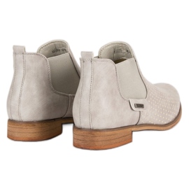 Filippo Bottines beiges ajourées gris 4