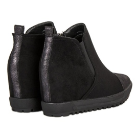 Filippo Bottines en daim à talon compensé le noir 4