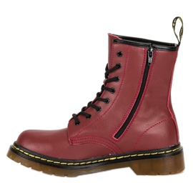 McKey Bottes de combat en cuir rouge 3