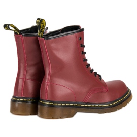 McKey Bottes de combat en cuir rouge 4