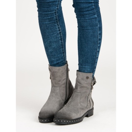 Bottes VINCEZA en Cuir Gris 1