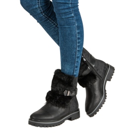 Filippo Bottes noires avec fourrure 2