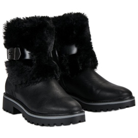 Filippo Bottes noires avec fourrure le noir 5