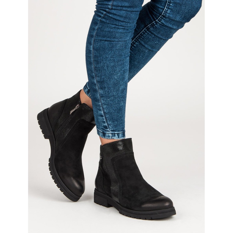 Bottines confortables VINCEZA en cuir le noir 2