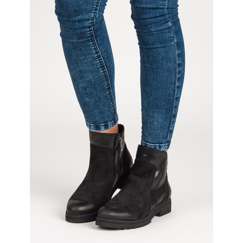 Bottines confortables VINCEZA en cuir le noir 1