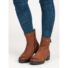 Bottes en cuir marron de VINCEZA brun 1 Bottes en cuir marron de VINCEZA brun 1